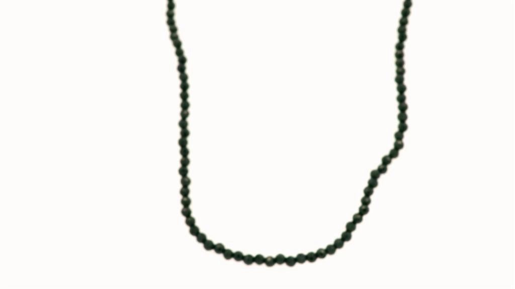 Yellow Gold Filled 25mm Beaded Black Spinel Necklace
