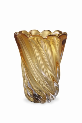 Yellow Swirling Glass Vase | Eichholtz Contessa - S Vase,Glass Vase