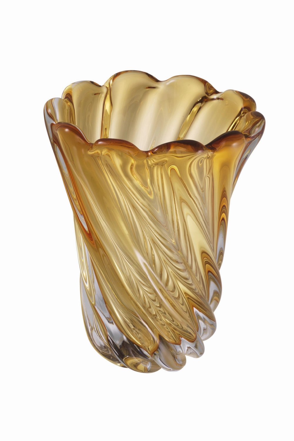 Yellow Swirling Glass Vase | Eichholtz Contessa - S