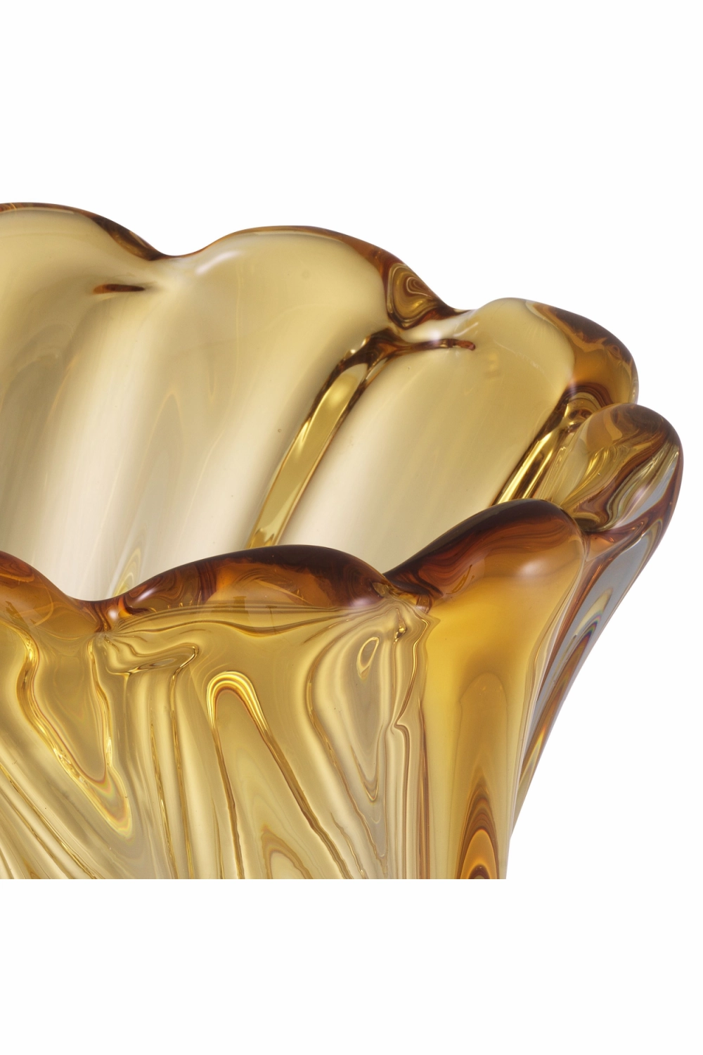 Yellow Swirling Glass Vase | Eichholtz Contessa - S
