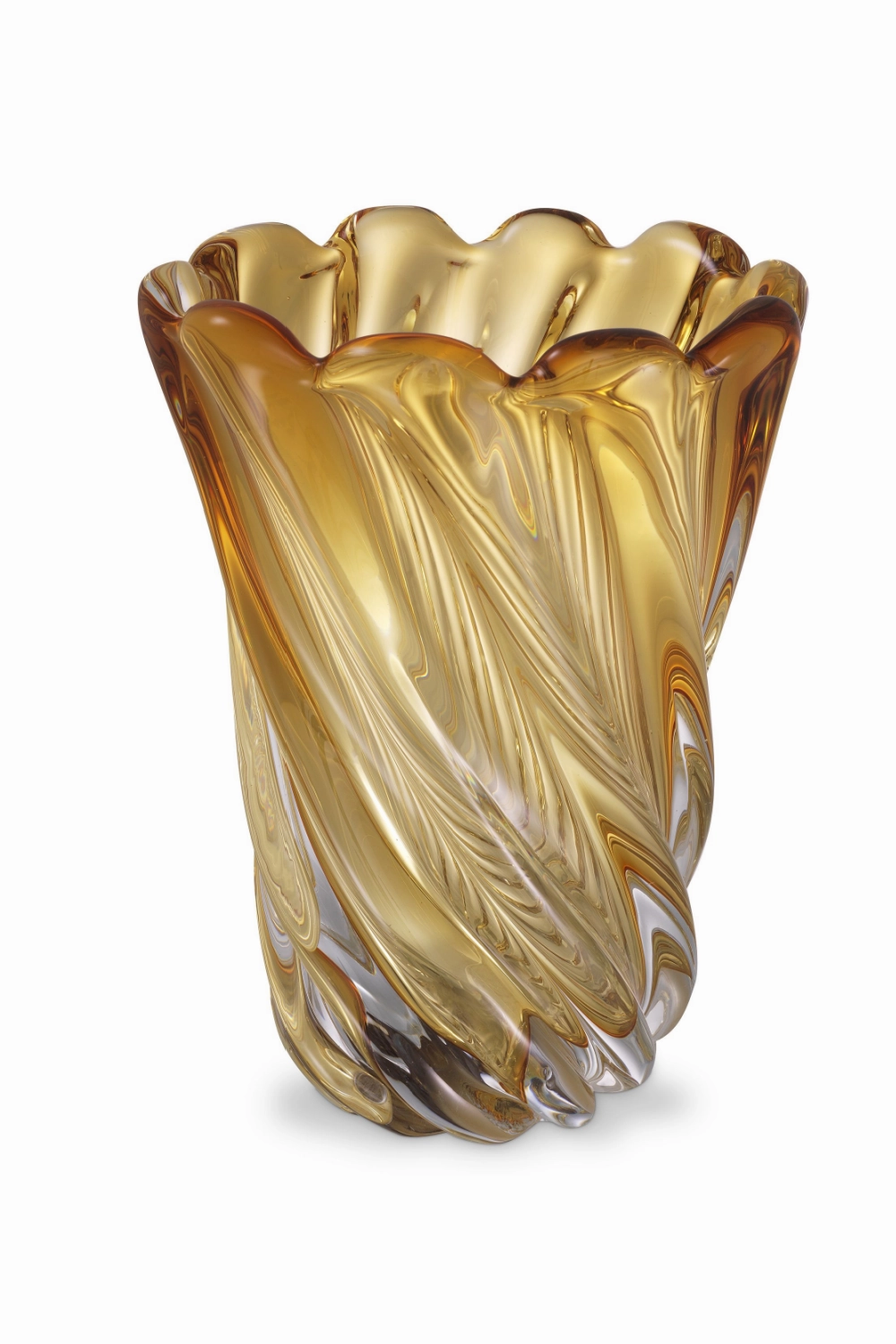 Yellow Swirling Glass Vase | Eichholtz Contessa - S