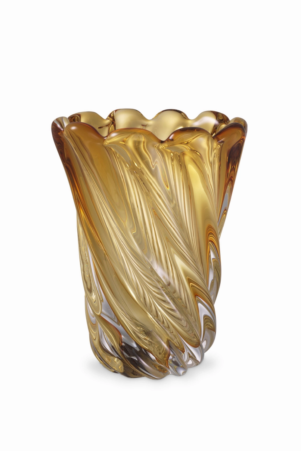 Yellow Swirling Glass Vase | Eichholtz Contessa - S Vase,Glass Vase