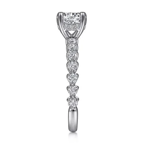 Zelmira - 14K White Gold Round Diamond Engagement Ring (Setting Only)